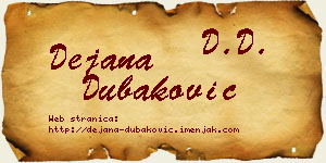 Dejana Dubaković vizit kartica